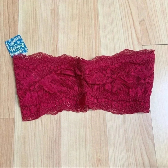 NWT Free People XS Lacey Looks Burgundy Red Bandeau - Picture 3 of 5
